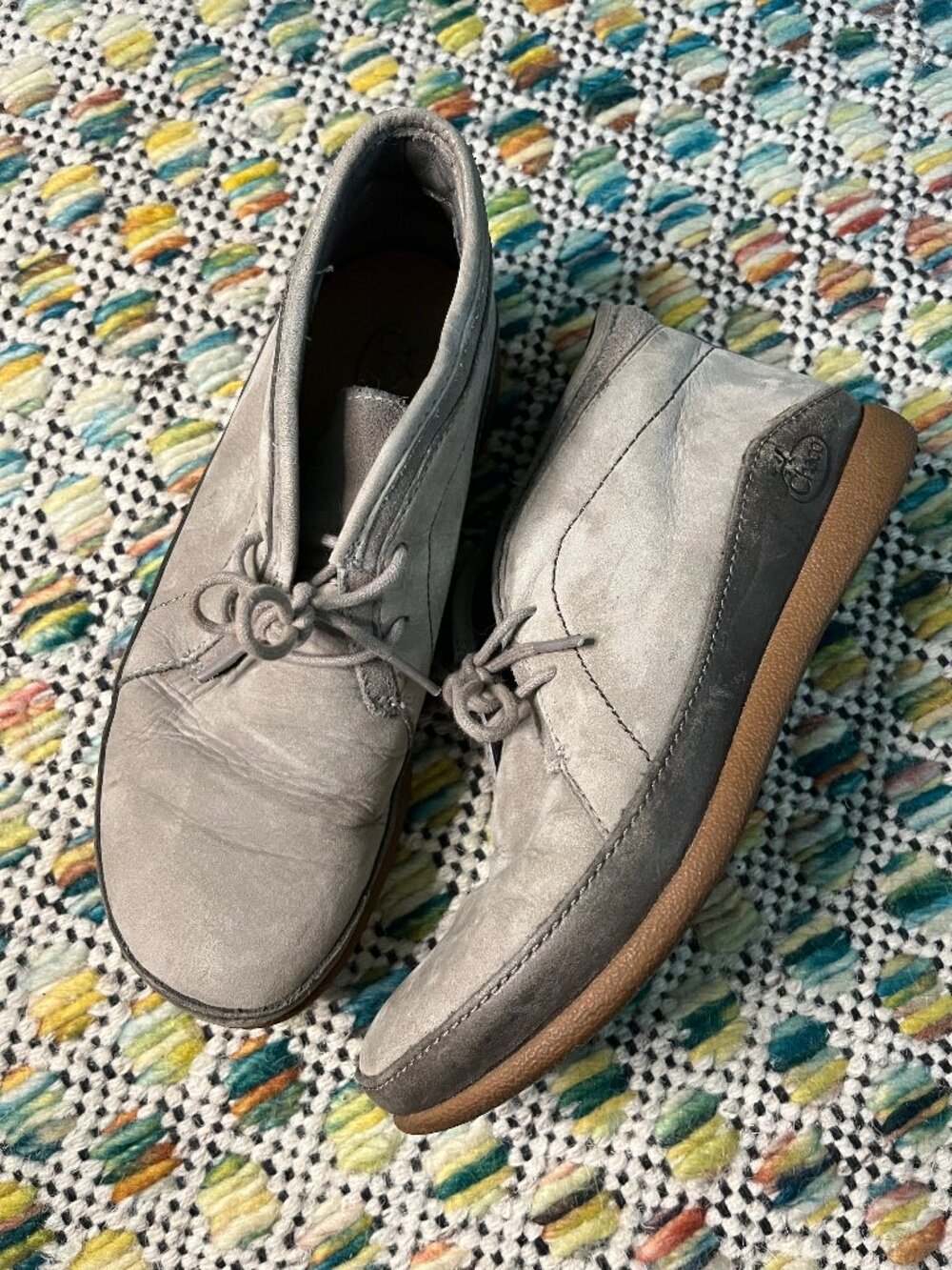 Chaco Kanab Gray Leather Lace-Up Chukka Ankle Boots